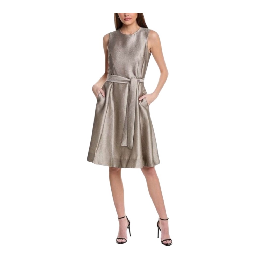 NWT Natori Brushed Gold Midi Dress 8